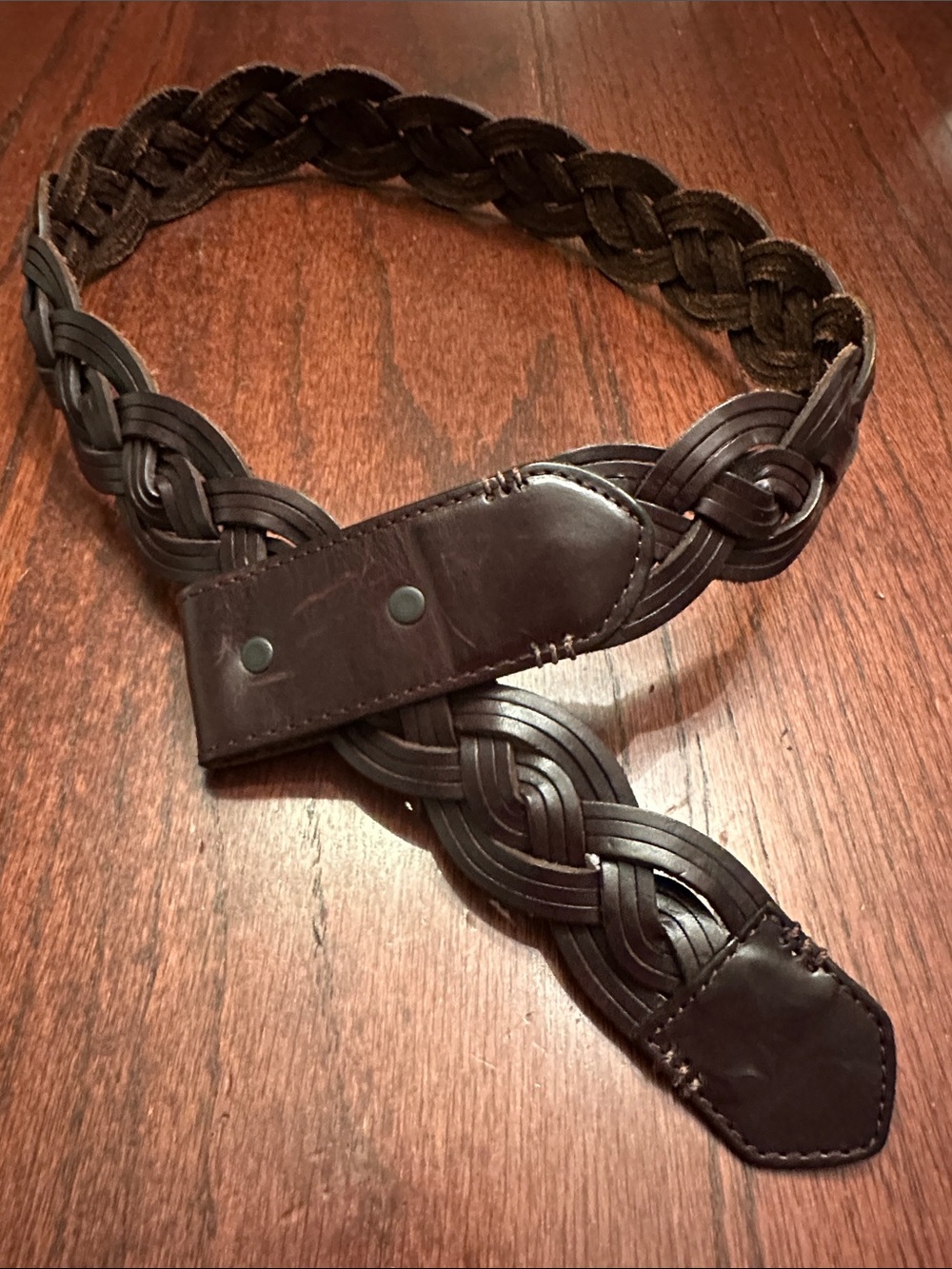 Brighton Braided Leather Belt - Dark Brown | 32